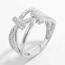 Load image into Gallery viewer, Inlaid Zircon 925 Sterling Silver Crisscross Ring
