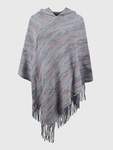 Load image into Gallery viewer, Fringe Hem Hooded Poncho
