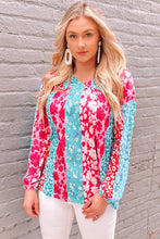 Load image into Gallery viewer, Mixed Print Patchwork Blouse
