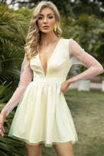 Load image into Gallery viewer, Glitter Organza Long Sleeve A-Line Dress
