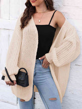 Load image into Gallery viewer, Open Front Dropped Shoulder Longline Cardigan
