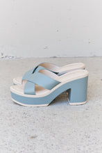 Load image into Gallery viewer, Weeboo Cherish The Moments Contrast Platform Sandals in Misty Blue
