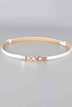 Load image into Gallery viewer, Rhinestone Flower Adjustable PU Leather Belt
