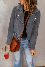 Load image into Gallery viewer, Belted Zip-Up Corduroy Jacket
