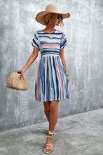 Load image into Gallery viewer, Striped Round Neck Dress
