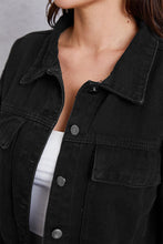 Load image into Gallery viewer, Button Up Dropped Shoulder Denim Jacket
