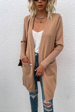 Load image into Gallery viewer, Open Front Long Sleeve Cardigan with Pockets
