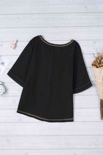 Load image into Gallery viewer, Textured V-Neck Half Sleeve Blouse
