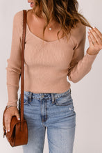 Load image into Gallery viewer, Scoop Neck Rib-Knit Raglan Sleeve Sweater
