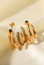 Load image into Gallery viewer, 18K Gold Plated Cubic Zirconia Wrap C-Hoop Earrings
