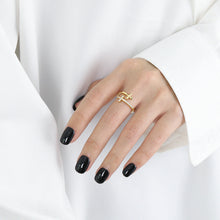 Load image into Gallery viewer, Zircon 925 Sterling Silver Double Cross Bypass Ring
