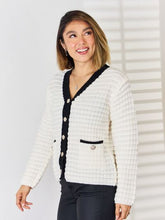 Load image into Gallery viewer, Contrast Trim Button Up Cardigan
