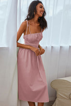 Load image into Gallery viewer, Tie-Shoulder Ruched Midi Dress
