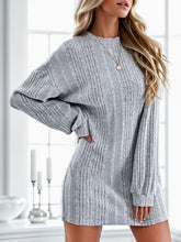 Load image into Gallery viewer, Round Neck Dropped Shoulder Mini Dress
