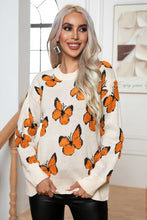 Load image into Gallery viewer, Butterfly Round Neck Long Sleeve Sweater
