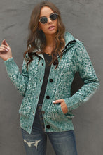 Load image into Gallery viewer, Cable-Knit Fleece Lining Button-Up Hooded Cardigan

