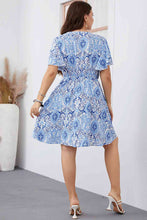 Load image into Gallery viewer, Plus Size Surplice Neck Flutter Sleeve Dress
