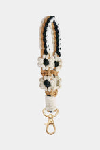 Load image into Gallery viewer, Flower Shape Wristlet Zinc Alloy Closure Macrame Key Chain
