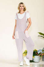 Load image into Gallery viewer, Celeste Full Size Stripe Contrast Pocket Rib Jumpsuit
