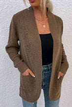 Load image into Gallery viewer, Open Front Rib-Knit Cardigan with Pockets
