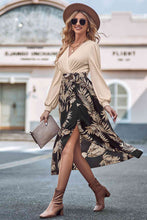 Load image into Gallery viewer, Printed Tie Waist Long Sleeve Dress
