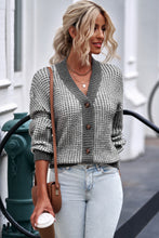 Load image into Gallery viewer, Waffle-Knit Drop Shoulder Button-Down Cardigan
