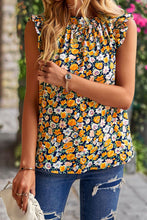 Load image into Gallery viewer, Floral Ruffle Collar Flutter Sleeve Top
