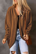 Load image into Gallery viewer, Pleated Detail Open Front Longline Cardigan

