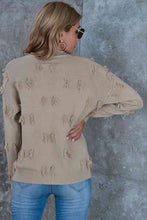 Load image into Gallery viewer, Mock Neck Frayed Trim Sweater

