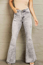 Load image into Gallery viewer, BAYEAS High Waisted Acid Wash Flare Jeans
