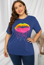 Load image into Gallery viewer, Plus Size Lip Graphic Tee Shirt
