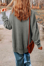 Load image into Gallery viewer, Dropped Shoulder Round Neck Long Sleeve Blouse
