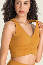 Load image into Gallery viewer, Gathered Detail Halter Neck Sports Bra
