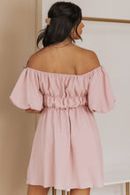 Load image into Gallery viewer, Off-Shoulder Balloon Sleeve Mini Dress

