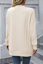 Load image into Gallery viewer, Cable-Knit Long Sleeve Cardigan with Pocket
