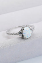 Load image into Gallery viewer, 925 Sterling Silver Platinum-Plated Opal Ring
