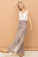 Load image into Gallery viewer, And The Why Printed Smocked Waist Slit Wide Leg Pants
