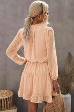Load image into Gallery viewer, Swiss Dot Tie Neck Frill Trim Dress
