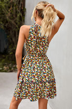 Load image into Gallery viewer, Floral Belted Frill Trim Mini Dress
