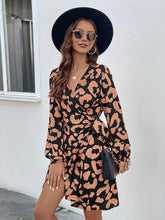 Load image into Gallery viewer, Printed Surplice Long Sleeve Dress
