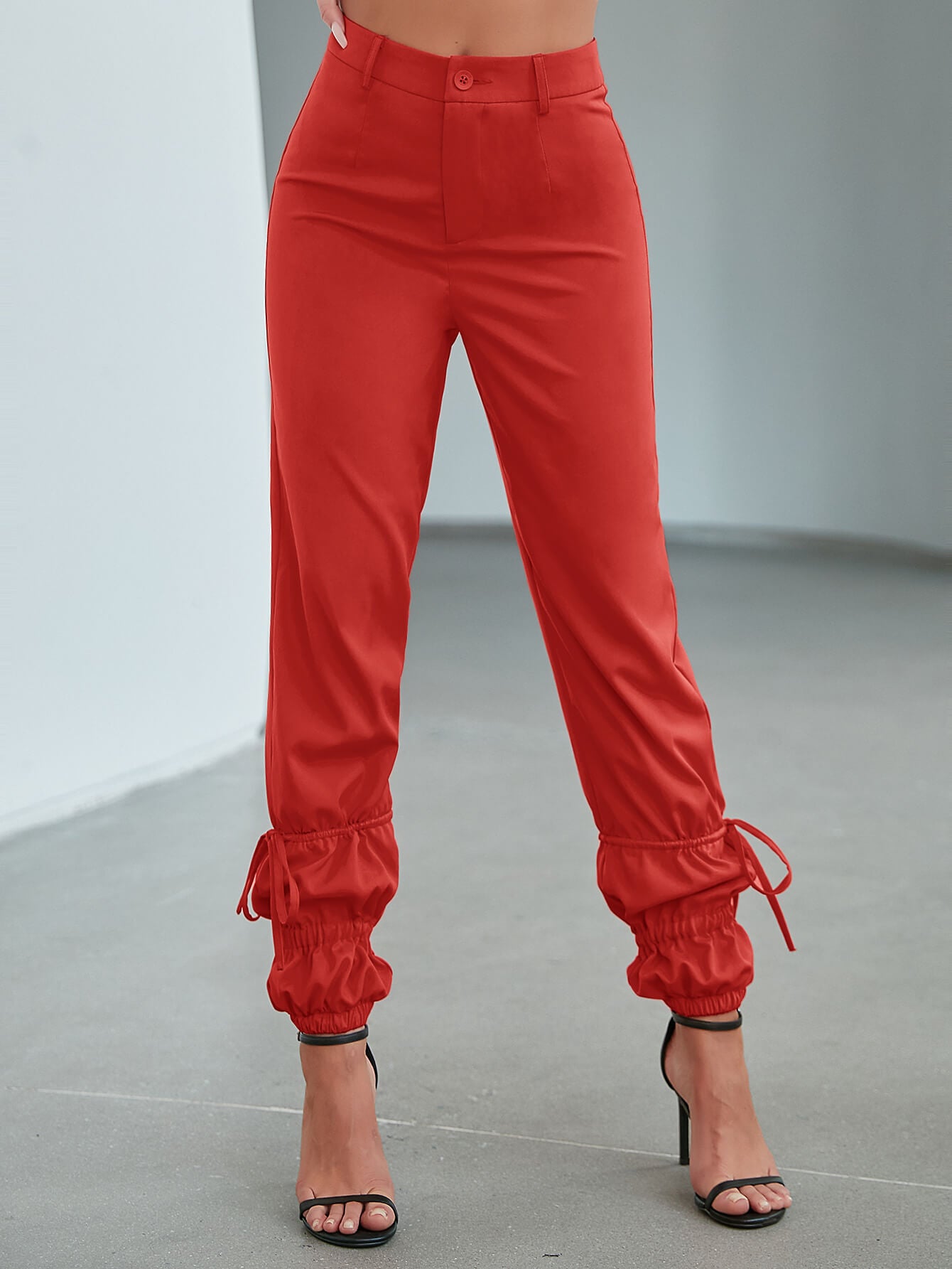 Drawstring Detail Ankle-Length Pants