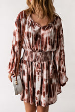 Load image into Gallery viewer, Tie-Dye Smocked Waist Balloon Sleeve Dress
