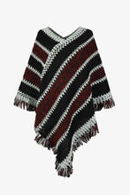 Load image into Gallery viewer, V-Neck Fringe Hem Poncho
