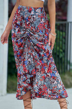 Load image into Gallery viewer, Floral High Waist Ruched Skirt
