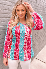 Load image into Gallery viewer, Mixed Print Patchwork Blouse
