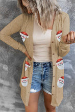 Load image into Gallery viewer, Sequin Santa Button Up Long Sleeve Cardigan
