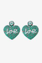 Load image into Gallery viewer, LOVE Beaded Heart Earrings
