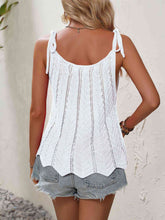 Load image into Gallery viewer, Tied Openwork Scoop Neck Sleeveless Tank
