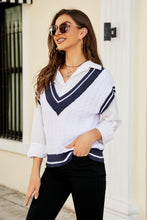 Load image into Gallery viewer, Contrast V-Neck Cap Sleeve Sweater Vest
