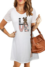 Load image into Gallery viewer, Easter Graphic Sheer Striped T-Shirt Dress
